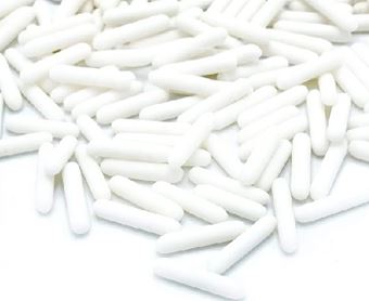 Picture of WHITE RODS EDIBLE SPRINKLES X 50G